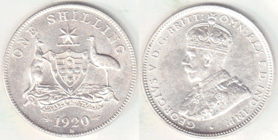 1920 Australia silver Shilling (aUnc) A001416